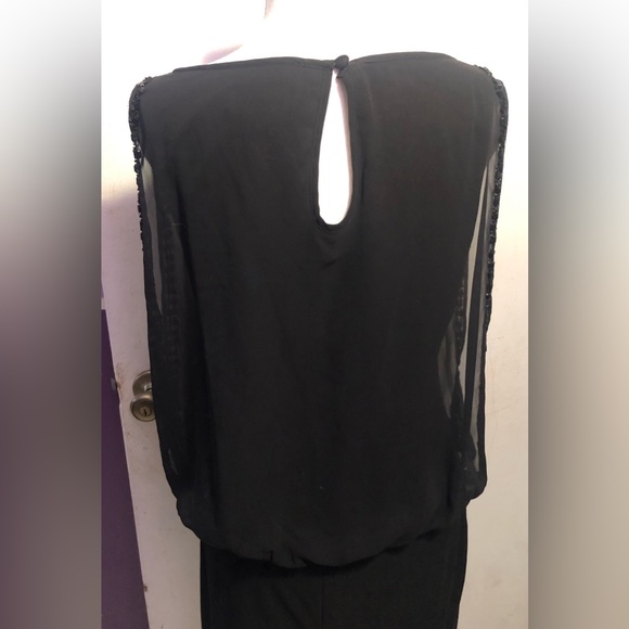 Scarlett, Black Sleeveless, Embellished Chiffon, cocktail Dress, SZ 08 - Picture 13 of 16